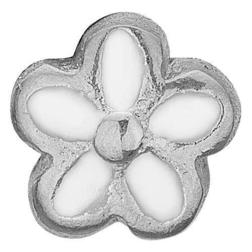Christina Flower Lille sølv blomst med hvid emalje, model 603-S10 købes hos Guldsmykket.dk her